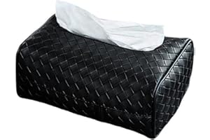 GKKBUFF Car Tissue Holder Box,Car Hanging Tissue Holder,Car Central Armrest Tissue Box,Car Sun Visor Tissue Holder,Car Tissue Box Multi-use Car Tissue Paper Box PU Leather Backseat Car Accessories (Black)