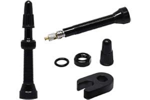 AFASOES 2 valvole Senza Camera d’Aria per valvola Presta per Bicicletta, universali, in Rame, con coprivalvola e Strumento di rimozione del Nucleo della valvola, per Pneumatici da Strada MTB