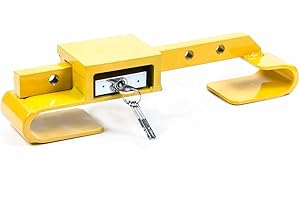 All Ride Containerschloss aus gehärtetem Stahl, Diebstahlschutz, inklusive Bügelschloss, 4 Schlüssel, 2-teilig, Farbe Gelb