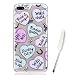 Produktbild iPhone 7 Plus 5,5" Silikonhülle, iPhone 7 PLUS (5,5 zoll) Hülle mit Pastell Herz Gun Lustige Zitate Muster, Edaroo Cartoon Katze Blumen Tier Bunt Farbig Entwurf Ultraslim Dünn Transparent Durchsichtig Klar Soft Weich TPU Gel Silikon Handyhülle Bückseite Schutzhülle Schutz Case Cover für iPhone 7 Plus (5,5 zoll)