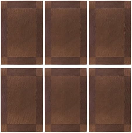Table Mats, Dinner Place Mats, PVC Placemats Insulation Washable Non-Slip and Environmental Protection Dining Mats 18x12 inch (45*30cm) (6Pcs)