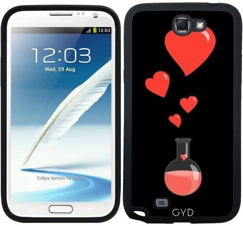 DesignedByIndependentArtists Silicone Case for Samsung Galaxy Note 2 (GT-N7100) - Geek Flask Of Hearts by Boriana Giormova