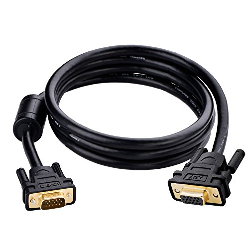VGA Kabel Ugreen 2m VGA/SVGA Video Monitor Coaxial verlängerungskabel HD mit 2 Ferritfilter/vergoldeten Kontakte/15-polig HD Stecker auf 15-polig HD Buchse/Kompatibel für Projektoren , HDTVs , Displays - 8