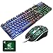 Produktbild Gaming Tastatur USB, Regenbogen beleuchtete Tastatur, Ganzmetallpaneel, Anti-Ghosting, Wired Keyboard PC/Laptop, wasserdicht, ideal für Gaming und Büro, Schwarz