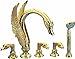 Produktbild Otomoll Kostenloser Versand Gold Clour Verbreitete Swan Tub Faucet Mixer 5 Stück Badewanne Dusche Wasserhahn Deck Tippen MontiertÂ