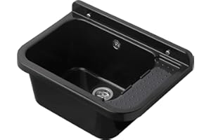 HYDROLAND Sink Basin Black 50 cm with Drain Fitting
