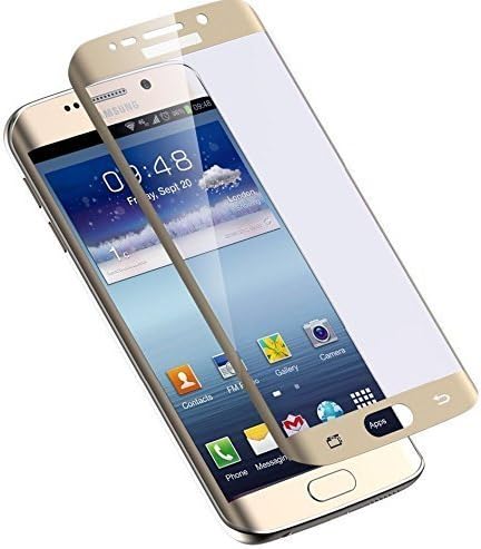 Samsung Galaxy S6 EDGE -GOLD- CURVED FULL COVER Panzerglas Panzerfolie Schutzfolie 9H 2.5D 0.33mm temperedglass hard-glass screen pREDector film Screen PREDector screen pREDectors thematys®