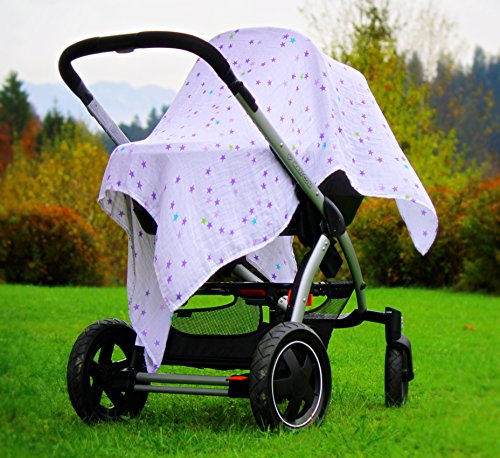 Luxus Spuck- & Pucktuch in hochwertiger Geschenkbox. Mit gratis E-Book. 100 % kuschelweiche Bambusviskose, 120 x 120 cm. Perfekt für den Sommer. Sehr beliebtes Geschenk zur Geburt! - 6