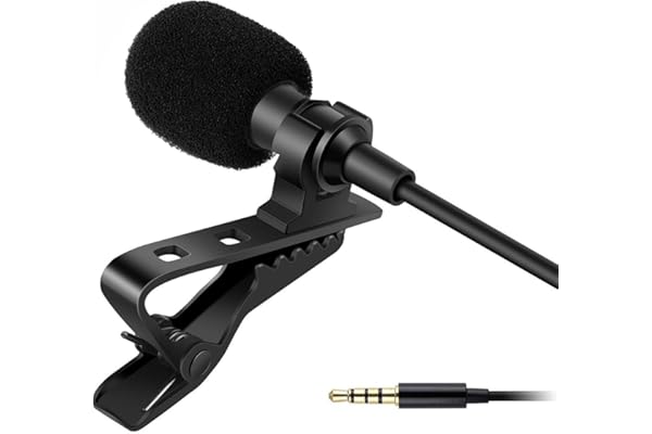 HUMBLE Clip-On Lapel Collar Auxiliary Microphone Dynamic 3.5 MM Microphone for Clear Voice Recording (1.5 Meter)