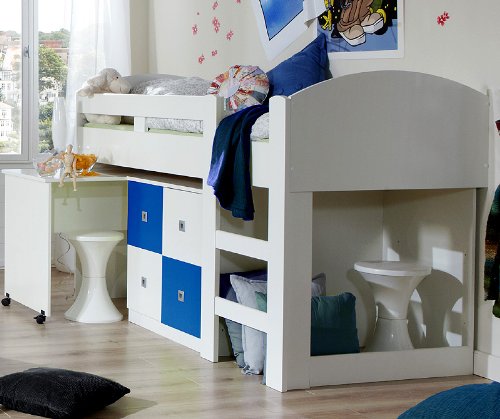 Preisvergleich Produktbild Hochbett »DAYLIGHT« in alpinweiß - marineblau