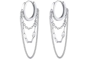 TOEECY Kolczyki damskie próby 925 pozłacane srebro z łańcuszkiem wiszące kolczyki gwiazda cyrkonia kolczyki hipoalergiczne kolczyki dziewczęce prezenty prezent