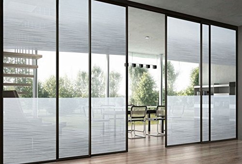 LINEA FIX Fensterfolie Sichtschutz – Des. Garbi Streifen – 92cm hoch – Glasdekorfolie statische Dekorfolie Meterware – Milchglasfolie - 3