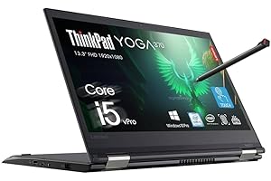 Lenovo ThinkPad Yoga 370 - Computer portatile 2 in 1, Core i5-7300U, RAM da 8 GB, SSD da 256 GB, Full HD da 13,3 pollici, penna stilo, Tastiera americana, Windows 10 Pro (ricondizionato)