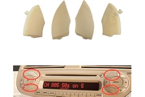 EPHEYFIF 4 x Zierleisten für Fiat 500 Radio-Taste, Beige, Entfernung von Abdeckungen, Zierleisten, Formen, Löcher zum Entfernen von Punkten