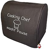 Abdeckhaube, Kenwood, Cooking Chef® KM 096,..Mod. Cooking Chef macht Pause, Anthrazit, .Stickerei, Schutzhaube, Husse, Cover, Kochmütze,