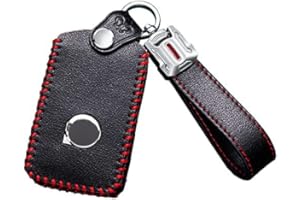 ontto Custodia in pelle per chiave auto adatta per Volvo XC40 XC60 XC90 XC70 S60 S80 S90 C30 V70 V90 T5 T6 T8 2017-2020 telecomando custodia custodia portachiavi portachiavi di protezione nero