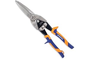 WISEPRO 12'' Heavy Duty Aviation Snips, Lead Snips Straight Cut,Compound Metal Cutter for Cutting Sheet Metal, Aluminum, and Vinyl Siding