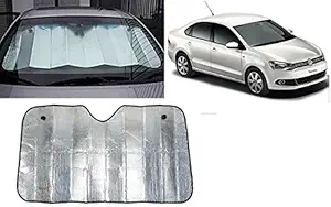 Autopearl Collapsible Mesh Foldable Auto Front / Rear Window Sun Shade Car Windshield For Volkswagen Vento (130 * 60 Cm_Silver)