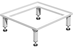 METALLBAU RÜDIGER SENT Metallbau Sent Waschmaschinen Untergestell 12 cm - ohne Ablage - voll verschweißt - Podest - Untergestell - Unterschrank - Sockel - Made in Germany - Handarbeit