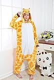 Kenmont Jumpsuit Tier Cartoon Einhorn Pyjama Overall Kostüm Sleepsuit Cosplay Animal Sleepwear für Kinder / Erwachsene (Medium, Giraffe) - 
