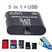 Motorola Moto X4 COMPATIBLE 5 in 1 Micro USB OTG Card Reader SD M2 TF Connection Kit for Smart Phones & Tab (Black) RS.399.00