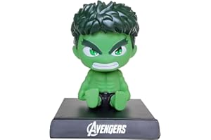 BESTZY Avengers Shaking Head Car Decoration, Car Shaking Head Figurine Ornament, Hulk Figurine Creative Car Accessories Action Figure Shaking Head Doll Hand-Made Model Mobile Phone Holder