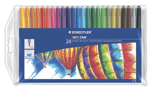 Staedtler 325 WP24 Filzstifte Noris Club Set (mit 24 brillanten Farben, hohe Qualität, CE - kindgerecht DIN EN-71, leicht auswaschbar, Linienbreite ca. 1 mm, rund)