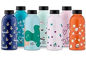MamaWata - Borraccia Termica 470 ml in Acciaio Inox, Bottiglia Termica 24h Cold 12h Hot Ermetica, Borraccia Personalizzata Hearts, Borracce Termiche Bambini Ragazzi Adulti, BPA Plastic-Free 18,5H cm