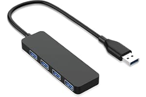 OLIVERIA USB Hub, 4 Port USB 3.0 Ultra Slim Data Hub, USB Extension Hub Multi USB Port Hub, USB Splitter, USB Extender Lead Adapter for Macbook, Mac, iMac, Laptop, PC, USB Flash Drives, Mobile HDD, and More