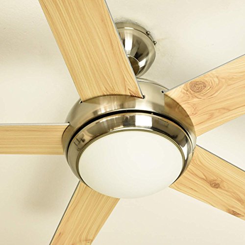 aireRyder Deckenventilator mit Licht und Fernbedienung Fresco 112 cm, Gehäuse Nickel gebürstet, Wendeflügel in Kiefer und Silber - 5