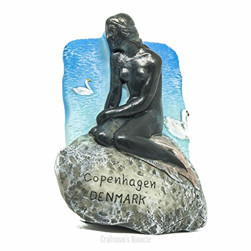 The Little Mermaid, Kopenhagen, Dänemark DK, Europa EU – 3D World Travel Harz handgefertigt Kühlschrank Magnet – Spielzeug, Souvenir, Memento, Geschenk, Sammlerstück - 2