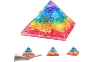 FASHIONZAADI 65-75mm Zeven Chakra Piramide Voor Chakra Balancing Stone Piramide Reiki Healing Kristal Positieve Energie Tool Woonkamer en Huis Decor Gift Set
