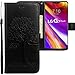 Produktbild CLM-Tech kompatibel mit LG G7 ThinQ Hülle, PU Leder-Tasche Schutzhülle mit Stand, Kartenfächern, Flip-Cover Lederhülle, Baum Eule schwarz