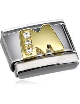 Nomination Comp. Classic BUCHST. Edelstahl, 18K-Gold und Cubic Zirc. (M) 030301