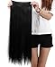 S-noilite Fashion 26 Inches (66cm) Half Full Head One Piece 5clips Clip in Hair Extensions Long Straight Extension(Dark Black)