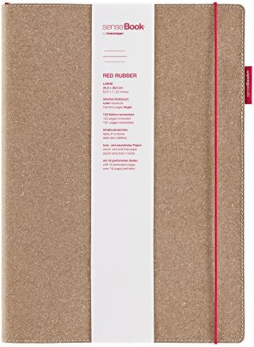 Transotype senseBook Large Leather Red Rubber Ruled Notebook