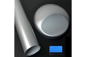 NewL High Gloss Silver Vinyl Wrap Self Adhesive Air Release Bubble Outdoor Rated for Automotive Use (30cm x 150cm)