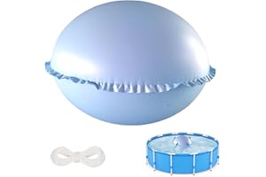 AFENAU Okrągła poduszka basenowa, 120 x 120 cm, z liną o długości 15 m, nadmuchiwana, okrągła poduszka na większość rodzajów basenów, jak również do spa, fontanny