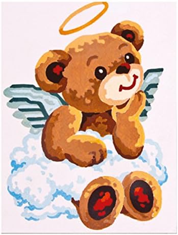Collection D'Art Angel Bear Tapestry Kit, 100% Cotton, Multi-Colour, 20 x 25 x 0.1 cm