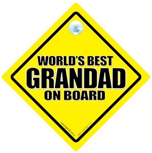 World's Best Grandad con ventosa para coche, diseño con texto en inglés de coche World's Best Grandad, cartel con ventosa para coche para bebé, en inglés, adhesivo de vinilo, carcasa de vinilo, diseño con texto en inglés de coche Grandad, diseño con texto en inglés Grandad, diseño con texto en inglés de coche aliterado regalo