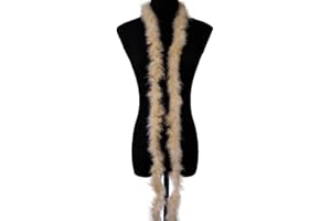 DUORIES 2 x 2m Federboa Truthahnfedern Boa,Flauschige Plüsch-Feder Boa Federstola Federschal Federgirlande für Weihnachtsbaum Hochzeit Basteln Burlesque Karneval Party 20er Jahre Kostüm Deko,ca. 10g Kaffee