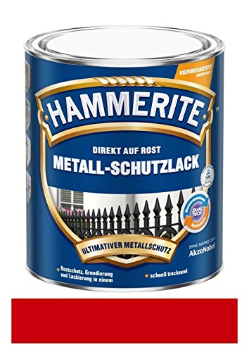 250 ml Hammerite Direkt auf Rost Metall-Schutzlack Rot, Glanz