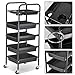 5 DRAWER BLACK TROLLEY SALON HAIR DRESSING PARLOUR KITCHEN BATHROOM STORAGE UNIT