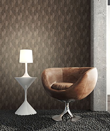 Tapete Braun Vliestapete in Stoff Optik , schöne, moderne, edle Tapete im Grafik Design , für Wohnzimmer, Schlafzimmer oder Küche inklusive Newroom Tapezier Ratgeber mit Tipps für perfekte Wände - 4
