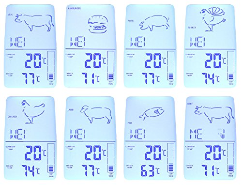 Rosenstein & Söhne Digitales Brat- & Grill-Thermometer, großes Display & Funk-Empfänger - 4