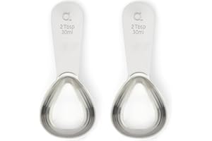 APACE LIVING Cucchiaio Dosatore per caffè (Set da 2) by Apace – 2 Cucchiai da 30 ml – I Migliori Misurini in Acciaio Inox per caffè, tè e Molto Altro (2 Pezzi, Silver)