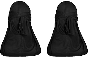Fabz Beauty Cotton Durag Black, Quick Dry Lightweight and Breathable Du-Rag for Men and Women, Headgear, Bandana With Long Tails