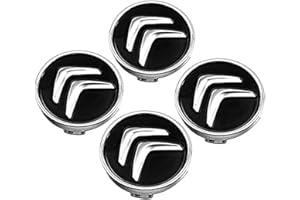 XBELO 4 Pièces Car Cache Moyeux, pour Citroen C2 C3 C4 C5 C1 Elysee Berling Xsara Picasso Saxo Cactus Ds3 Ds4 Ds6 60mm Centre de Jante Capuchons Moyeu Roue Bouchon Enjoliveur Voiture Accessoires décoration