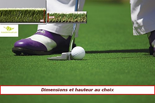 MadeInNature Gazon synthétique Haut de Gamme d'extérieur & d'intérieur | Dimensions aux Choix | Tapis Type Gazon Artificiel - Tour de Piscine, Green de Golf (200 x 500cm, Green de Golf)