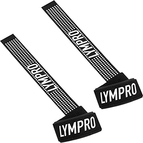 LYMPRO Correas con Ganchos para Pesas, 58 x 4 cm, Alivia y apoya la muñeca/Entrenamiento de Potencia/Correas para Levantamiento de Fitness